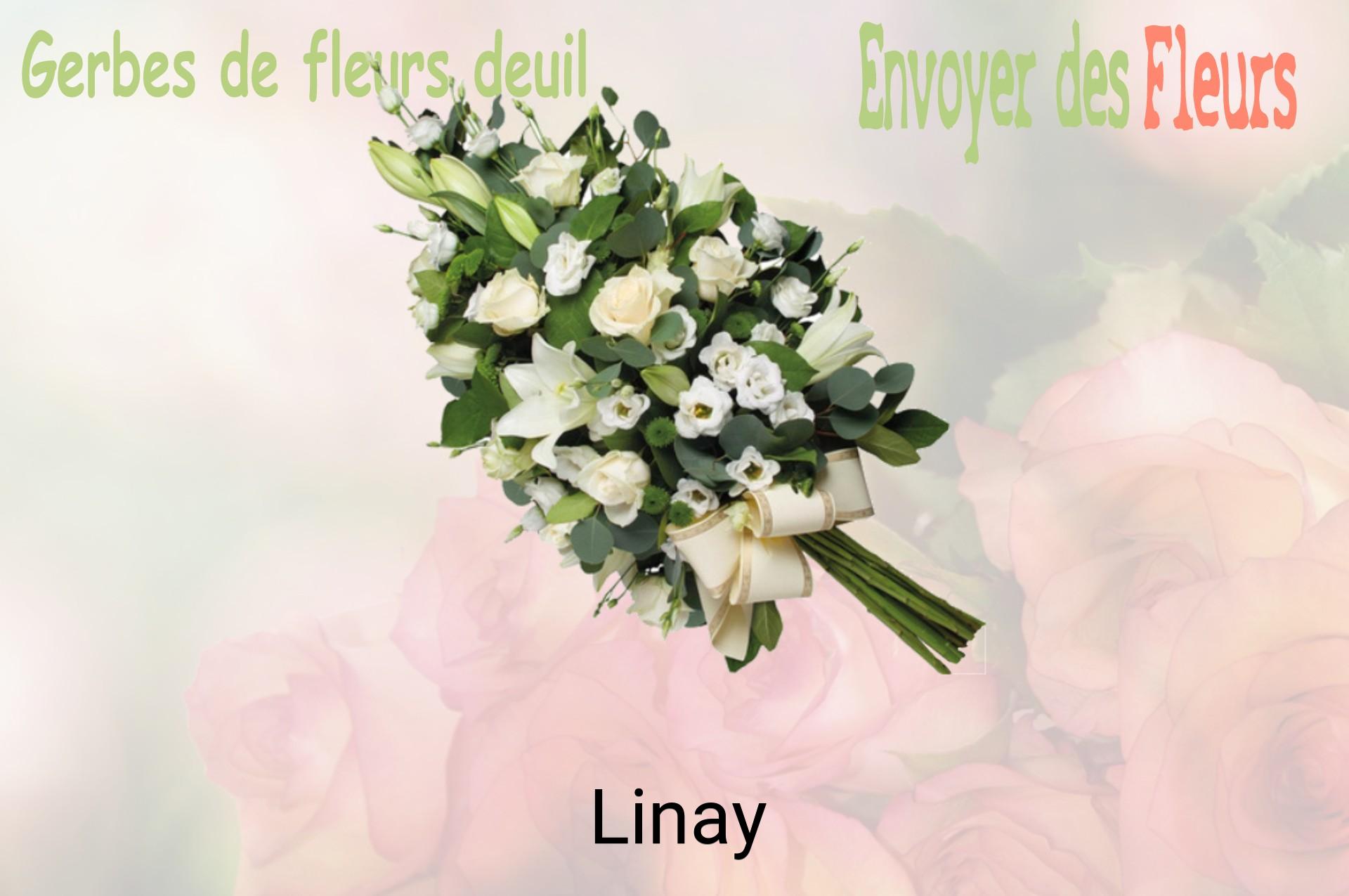 Gerbe de fleurs de deuil livrée à Linay